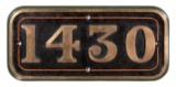 GWR Brass Cabside Numberplate 1430 ex 517 Class 0-4-2T