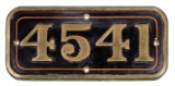GWR Brass Cabside Numberplate 4541 ex 4500 Class 2-6-2T