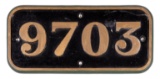 GWR Brass Cabside Numberplate 9703 ex 5700 Class 0-6-0PT