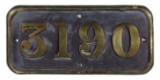 GWR Brass Cabside Numberplate 3190 ex 3150 Class 2-6-2T