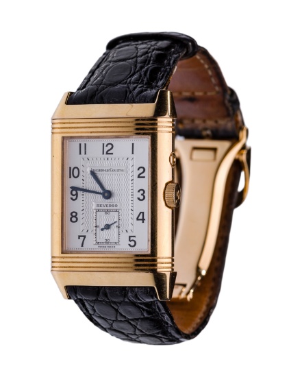 Jaeger-LeCoultre 18k Rose Gold Case and Buckle Reverso Grand Taille Wristwatch