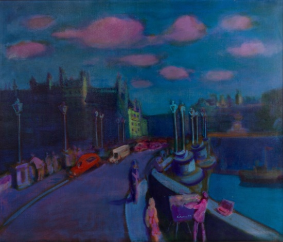Gustav Likan (Yugoslavian, 1912-1998) 'Pont de Neuf' Oil on Canvas