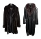 Leather Coat with Mink Lining and Fox Collar