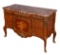 French Ormolu and Marquetry Marble Top Mahogany Commode
