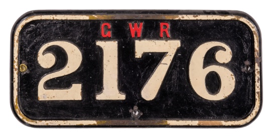 GWR Cast Iron Cabside Numberplate 2176 ex PEMBRY 0-6-0