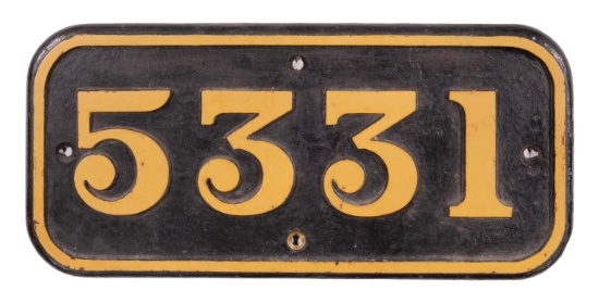 GWR Cast Iron Cabside Numberplate 5331 ex 4300 Class