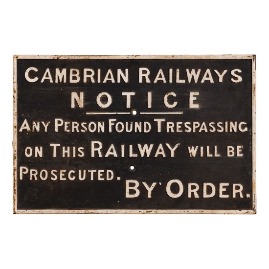 Cambrian Railways Trespassing Sign