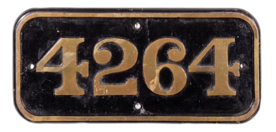 GWR Brass Cabside Numberplate 4264 ex 4200 Class 2-8-0T