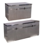 Pierre Cardin Aluminum and Chrome Dry Bar and Credenza