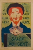 Rene Georges Hermann-Paul (French, 1864-1940) 'Salon des Cent' Lithograph