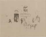 James Abbott McNeill Whistler (American, 1834-1903) 'Gaiety Stage Door' Transfer Lithograph