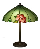 Attributed to Duffner and Kimberly Lamp Company Stained Glass Table Lamp
