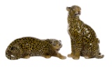 Italian Ceramic Leopard Statues