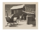 Grant Wood (American, 1891-1942) 'December Afternoon' Lithograph