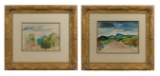 Gustav Likan (Yugoslavian, 1912-1998) 'Toluca' and 'Village Square' Watercolors