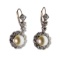 14k White Gold, Pearl and Diamond Pierced Earrings