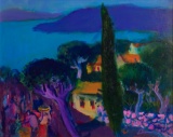 Gustav Likan (Yugoslavian, 1912-1998) 'South of Border' Oil on Canvas