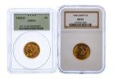US $5 Liberty and $5 Indian Head Gold Coins
