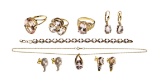 14k Yellow Gold and Gemstone Jewelry assortment
