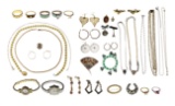 Gold, Sterling Silver and Costume Jewelry Assortment