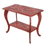 Chinese Cinnabar Style Lacquered Wood Table