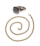 14k Gold and Gemstone Ring and Necklace