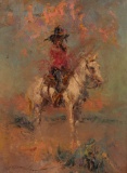 Manuel Lopez Cia (American, b.1937) 'White Horse of Kayenta' Oil on Linen
