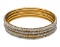 20k Yellow Gold and Pearl Bangle Bracelet Set