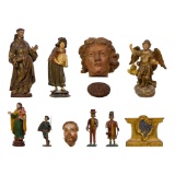 Spanish Colonial Style Carved Wood Santo Assortment