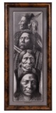 Albert Mukasa Wilson (American, b.1954) 'Legendary Indian Chiefs III' Graphite Drawing