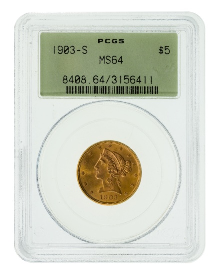 1903-S $5 Gold MS-64 PCGS