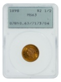 1898 $2 1/2 Gold MS-63 PCGS