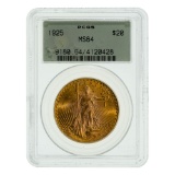 1925 $20 Gold MS-64 PCGS