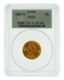 1903-S $5 Gold MS-63 PCGS