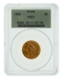 1893 $5 Gold MS-63 PCGS