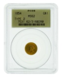 1854 $1 Gold Type 2 MS-62 PCGS