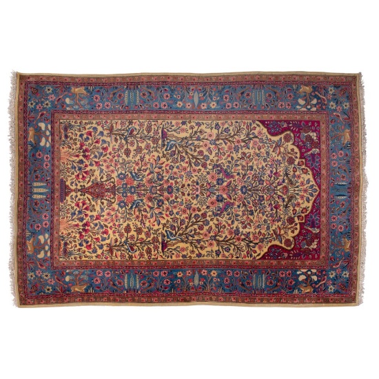 Persian Kashan Silk Blend Prayer Rug