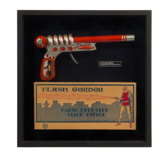 Louis Marx Flash Gordon Click Pistol and Box