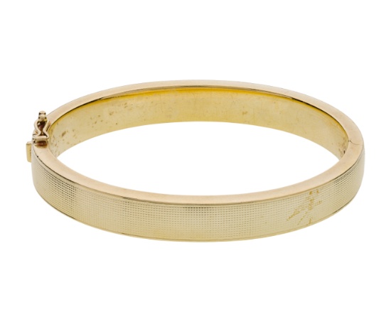14k Yellow Gold Hinged Bangle Bracelet