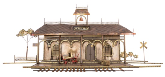 Curtis Jere (American, 20th Century) Azusa Train Depot Wall Sculpture