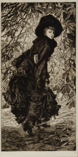 James Tissot (French, 1836-1902) 'Octobre' Etching