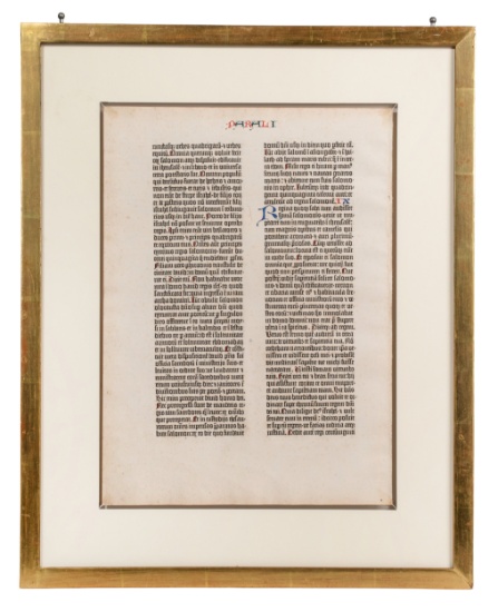 Gutenberg Bible Leaf 'II Chronicles 7, 8, 9'