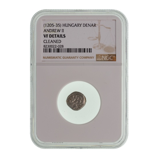 HUNGARY (1205-35) Denar Andrew II  VF DETAILS NGC