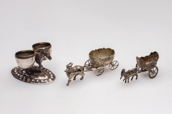 Sterling Silver and European Silver (800) Salt Cellar Assortment