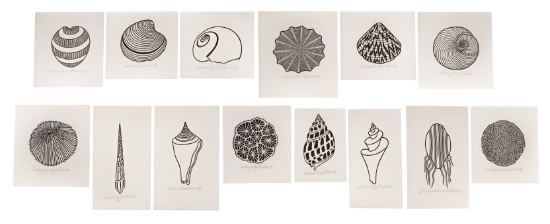 Jacques Hnizdovsky (Ukrainian / American, 1915-1985) '14 Shells' Woodcut Suite