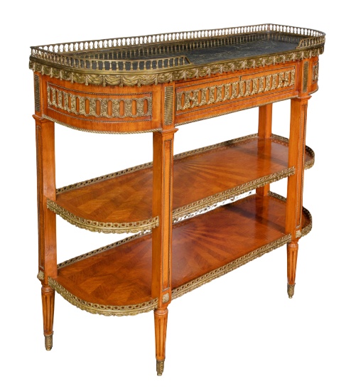 Louis XVI Style Marble Top Console Table