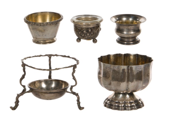 European Silver Salt Cellar Assortment