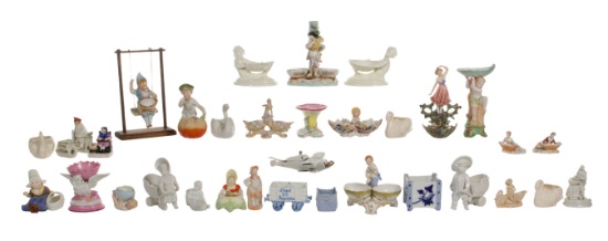 European Bisque and Porcelain Salt Cellar Assortment