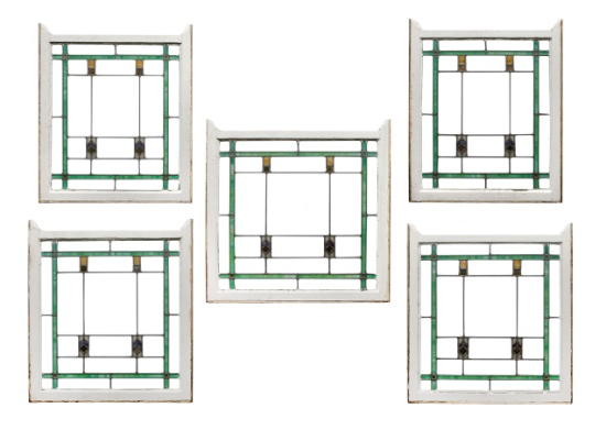Chicago Bungalow Leaded Stained Glass Window Assortment