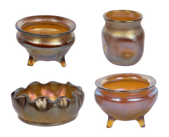 Louis Comfort Tiffany Favrile Glass Salt Cellar Assortment